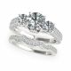 1.75 Carat G-H Diamond Unique 3 Stone Channel Set Wedding Ring Band 14K Gold