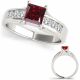0.75 Carat Red Diamond Antique Single Row Promise Wedding Ring 14K Gold