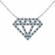 0.2 Carat Blue Diamond Diamond Shape Pendant Chain 14K Gold