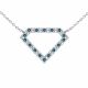 0.16 Carat Blue Diamond Diamond Shape Pendant Chain 14K Gold