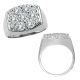 2.75 Carat White Diamond Fancy Design Cluster Mens Wedding Ring 14K Gold