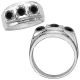 0.75 Carat Black Diamond Classy 3 Stone Mens Man Engagement Ring 14K Gold