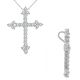 White Diamond Antique Cross Religion Pendant Necklace Chain 14K Gold