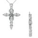 White Diamond Infinity Cross Religion Pendant Necklace Chain 14K Gold