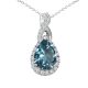 Aquamarine Infinity Pear Gem Birth Stone Pendant 18