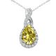 Citrine Halo Infinity Pear Gem Birth Stone Pendant Chain