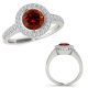 Red Diamond Classy Basket Design Halo Anniversary Ring 14K Gold