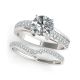 G-H Diamond Classically Antique Prong Set Ring Band 14K Gold