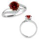 Red-SI3-I1 Diamond By Pass Solitaire Halo Engagement Ring Band 14K Gold