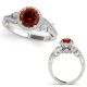 1.25 Carat Red Diamond Antique Halo Anniversary Ladies Ring 14K Gold