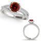 1.25 Carat Red Diamond Fancy Swirl Split Shank Wedding Ring 14K Gold