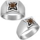 0.75 Carat Champagne Diamond Stunning Oval Shape Solitaire Mens Ring Band 14K Gold