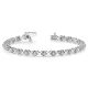 White Diamond XO Huggies Kisses 7 Inch Bracelet 14K Gold
