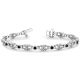 Black Diamond 3 Across Crown Link 7 Inch Bracelet 14K Gold