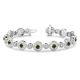 Green Diamond Double Circle Link 7 Inch Bracelet 14K Gold
