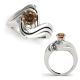 Champagne Diamond Classically Styled Anniversary Shank Ring 14K Gold