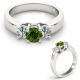 Green Diamond Antique Vintage Solitaire Promise Ring 14K Gold
