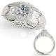 1 Carat G-H Real Diamond Designer Antique Anniversary Bridal Ring 14K Gold