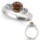 Champagne Diamond Bridal Simple Marriage Promise Ladies Ring 14K Gold