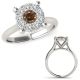 Champagne Real Diamond Anniversary Wedding Bridal Solitaire Ring 14K Gold