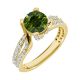 Green Diamond Split Shank By Pass Bridal Ring 14K Gold