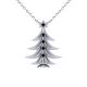 0.1 Carat Black Diamond Christmas Tree Pendant Chain 14K Gold