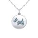 0.12 Carat Blue Diamond Dog Disc Pendant Necklace Chain 14K Gold