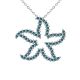 0.69 Carat Blue Diamond Starfish Pendant Necklace Chain 14K Gold
