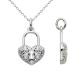 0.08 Carat Fancy Real G-H Diamond Heart Pendant Necklace + Chain 14K Gold