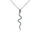 0.36 Carat Blue Diamond Snake Pendant Necklace Chain 14K Gold