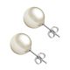 White Freshwater Cultured Pearl Solitaire Stud Pair Earrings 14K Gold