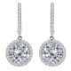 Cubic Zirconia Birthstone Hoop Halo Solitaire Round Dangling Earrings