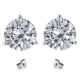 Cubic Zirconia Birthstone 3 Prong Martini Stud Solitaire Round Earrings