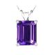 Emerald CZ Amethyst Birthstone Gemstone Pendant 14K Gold