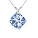 0.01 Carat Diamond Cushion CZ Aquamarine Gemstone Pendant 14K Gold