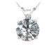 Round Diamond Cubic Zirconia Birthstone Pendant 14K Gold