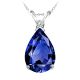 Diamond Pear CZ Sapphire Gemstone Pendant 14K Gold
